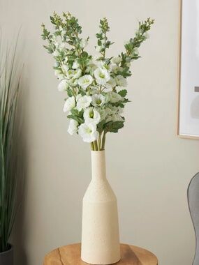 43" White Hollyhock Stem